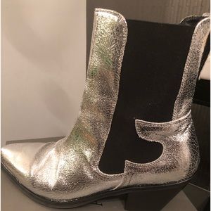 All Saints silver leather boots